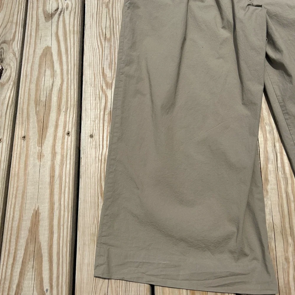 J.Crew  Women's Cotton‎ Blend Pull-On Ankle Pants 14 Tan Wide Leg - Picture 13 of 14